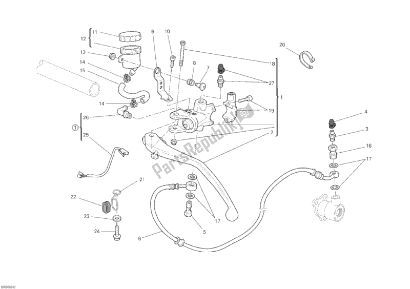Todas as partes de Cilindro Mestre Da Embreagem do Ducati Monster 1100 S 2010